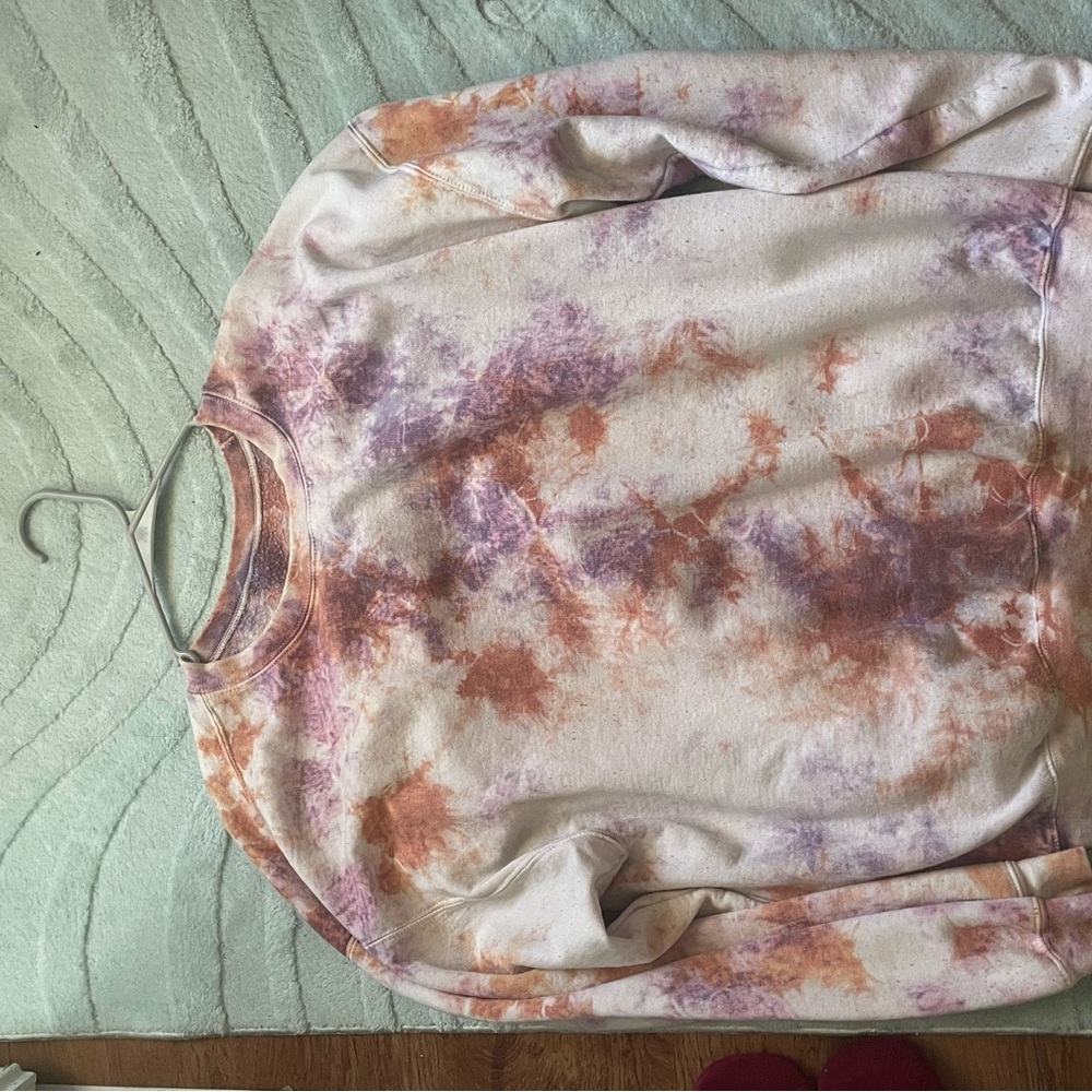 Urban Outfitters Orange and Purple Tie-Dye Sweatshirt